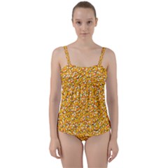 Candy Corn Twist Front Tankini Set by Valentinaart