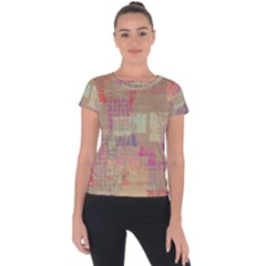 Abstract Art Short Sleeve Sports Top  by ValentinaDesign