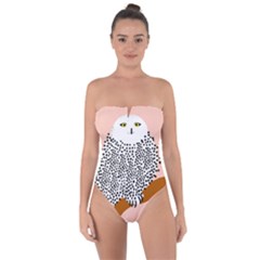 Animals Bird Owl Pink Polka Dots Tie Back One Piece Swimsuit by Mariart