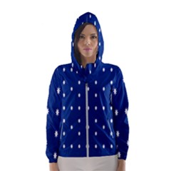 British American Flag Red Blue Star Hooded Wind Breaker (women) by Mariart