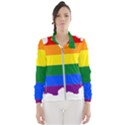 Flag Map Stripes Line Colorful Wind Breaker (Women) View1