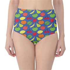 Fruit Melon Cherry Apple Strawberry Banana Apple High-waist Bikini Bottoms by Mariart