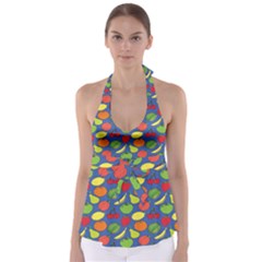 Fruit Melon Cherry Apple Strawberry Banana Apple Babydoll Tankini Top by Mariart