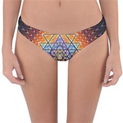 Cosmik Triangle Space Rainbow Light Blue Gold Orange Reversible Hipster Bikini Bottoms by Mariart