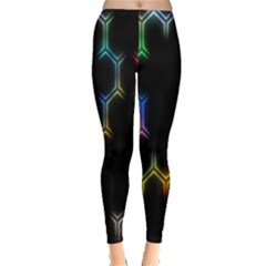 Grid Light Colorful Bright Ultra Leggings  by Mariart