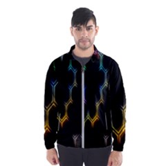 Grid Light Colorful Bright Ultra Wind Breaker (men) by Mariart