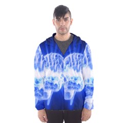 Lightning Brain Blue Hooded Wind Breaker (men) by Mariart