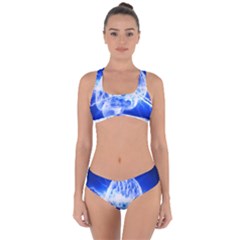 Lightning Brain Blue Criss Cross Bikini Set by Mariart
