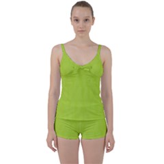 Line Green Tie Front Two Piece Tankini by Mariart