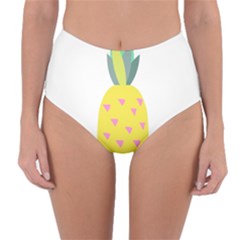 Pineapple Fruite Yellow Triangle Pink Reversible High-waist Bikini Bottoms by Mariart