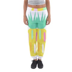 Pineapple Fruite Yellow Triangle Pink White Women s Jogger Sweatpants by Mariart