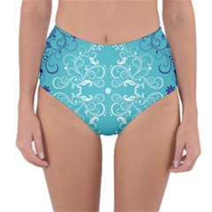 Repeatable Patterns Shutterstock Blue Leaf Heart Love Reversible High-waist Bikini Bottoms by Mariart