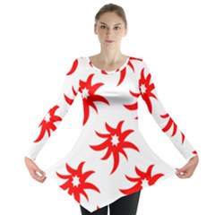 Star Figure Form Pattern Structure Long Sleeve Tunic  by Nexatart