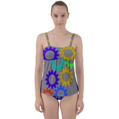 Gear Transmission Options Settings Twist Front Tankini Set by Nexatart