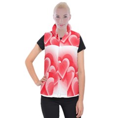 Heart Love Romantic Art Abstract Women s Button Up Puffer Vest by Nexatart