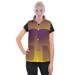 Course Colorful Pattern Abstract Women s Button Up Puffer Vest by Nexatart