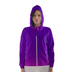 Halftone Background Pattern Purple Hooded Wind Breaker (women) by Nexatart