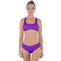Halftone Background Pattern Purple Criss Cross Bikini Set