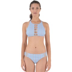 Bleu Pink Line Vertical Perfectly Cut Out Bikini Set by Mariart