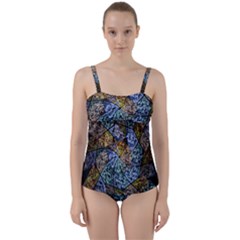 Multi Color Tile Twirl Octagon Twist Front Tankini Set by Nexatart