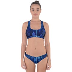 Blue Rays Light Stars Space Cross Back Hipster Bikini Set by Mariart