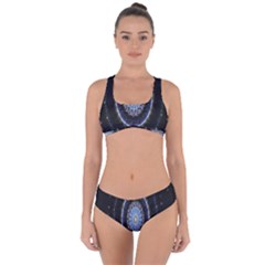 Colorful Hypnotic Circular Rings Space Criss Cross Bikini Set by Mariart