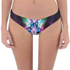 Colorful Fractal Flower Star Green Purple Reversible Hipster Bikini Bottoms by Mariart