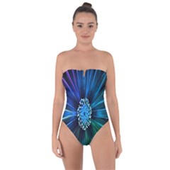 Flower Stigma Colorful Rainbow Animation Space Tie Back One Piece Swimsuit by Mariart