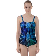 Flower Stigma Colorful Rainbow Animation Space Twist Front Tankini Set by Mariart