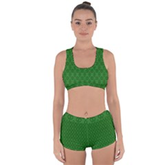 Green Seed Polka Racerback Boyleg Bikini Set by Mariart