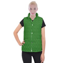 Green Seed Polka Women s Button Up Puffer Vest by Mariart