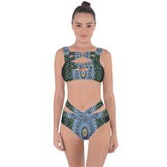 Hipnotic Star Space White Green Bandaged Up Bikini Set  by Mariart