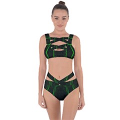 Green Foam Waves Polygon Animation Kaleida Motion Bandaged Up Bikini Set  by Mariart