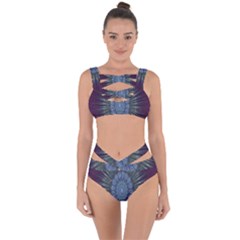 Peaceful Flower Formation Sparkling Space Bandaged Up Bikini Set  by Mariart