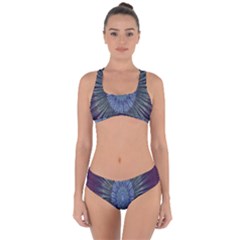 Peaceful Flower Formation Sparkling Space Criss Cross Bikini Set by Mariart