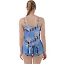 Christmas, Cute Cats Looking In The Sky To Santa Claus Babydoll Tankini Set View2