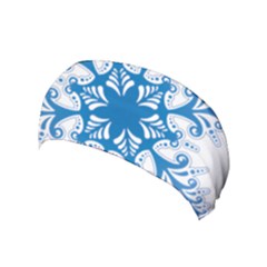 Snowflakes Blue Flower Yoga Headband