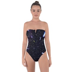 Space Warp Speed Hyperspace Through Starfield Nebula Space Star Hole Galaxy Tie Back One Piece Swimsuit by Mariart