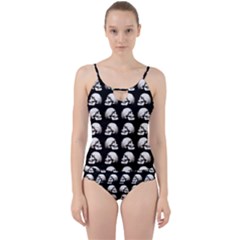 Halloween Skull Pattern Cut Out Top Tankini Set by ValentinaDesign