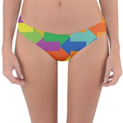 Arrow Rainbow Orange Blue Yellow Red Purple Green Reversible Hipster Bikini Bottoms by Mariart