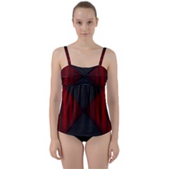 Black Red Door Twist Front Tankini Set by Mariart