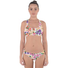 Flower Floral Rainbow Rose Cross Back Hipster Bikini Set by Mariart