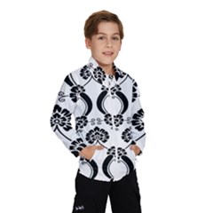 Flower Floral Black Sexy Star Black Wind Breaker (kids) by Mariart