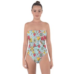 Flower Fruit Star Polka Rainbow Rose Tie Back One Piece Swimsuit by Mariart