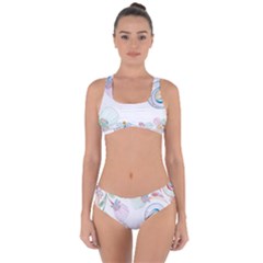 Flower Rainbow Circle Polka Leaf Sexy Criss Cross Bikini Set by Mariart