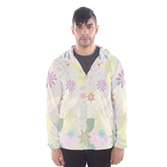 Flower Rainbow Star Floral Sexy Purple Green Yellow White Rose Hooded Wind Breaker (men) by Mariart