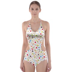 Flower Star Rose Sunflower Rainbow Smal Cut-out One Piece Swimsuit by Mariart