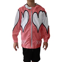 Love Heart Valentine Pink White Sexy Hooded Wind Breaker (kids) by Mariart