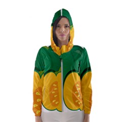 Pumpkin Peppers Green Yellow Hooded Wind Breaker (women) by Mariart