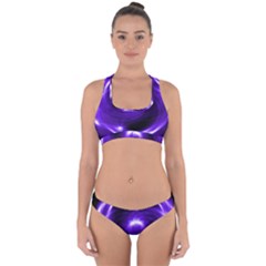 Purple Black Star Neon Light Space Galaxy Cross Back Hipster Bikini Set by Mariart